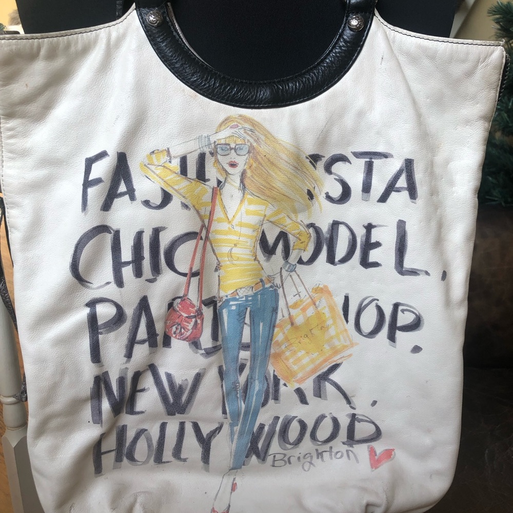 Brighton Black and White Tote Bag with Stylish Elegance